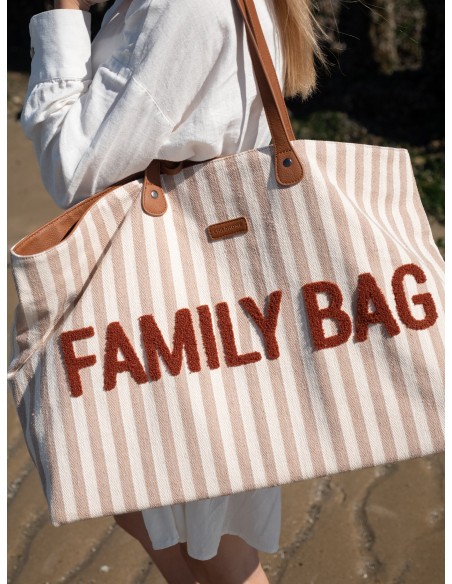 Family bag rayas terracota