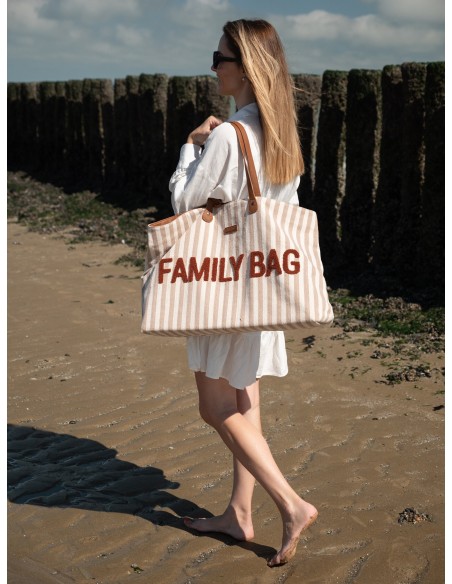 Family bag rayas terracota