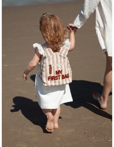 Mochila niños my first bag terracota stripes