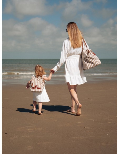 Mochila niños my first bag terracota stripes